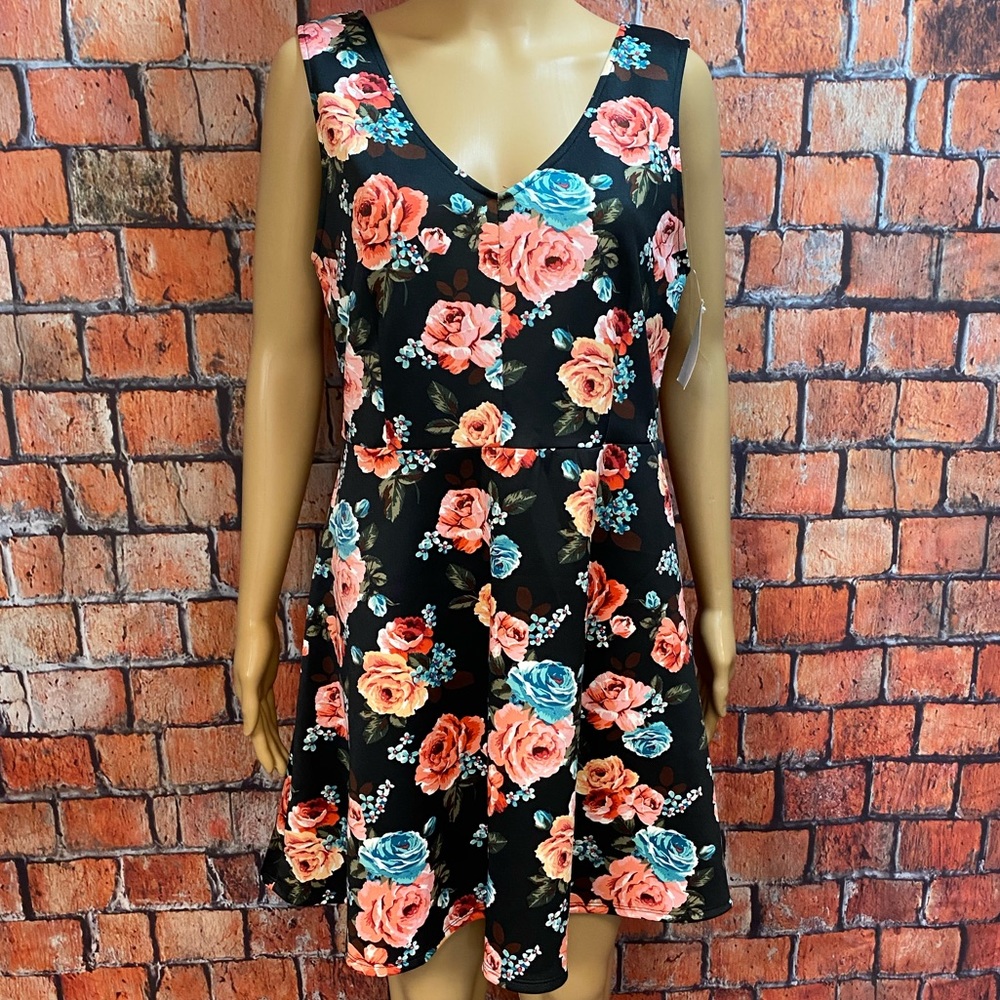 Mm Mm Mm Floral Fit & Flare Sleeveless Dress‎